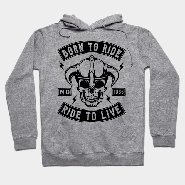 BIKER - BORN TO RIDE RIDE TO LIVE Hoodie by Tshirt Samurai